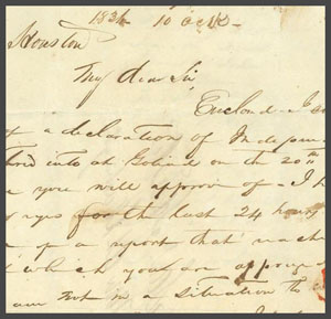 Letter to Sam Houston