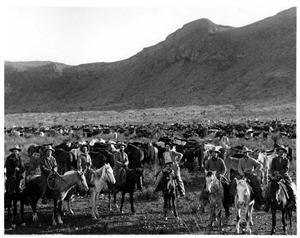 Jim Straud and seven cowboys