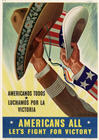 poster: Americans all, let's fight for victory : Americanos todos, luchamos por la victoria